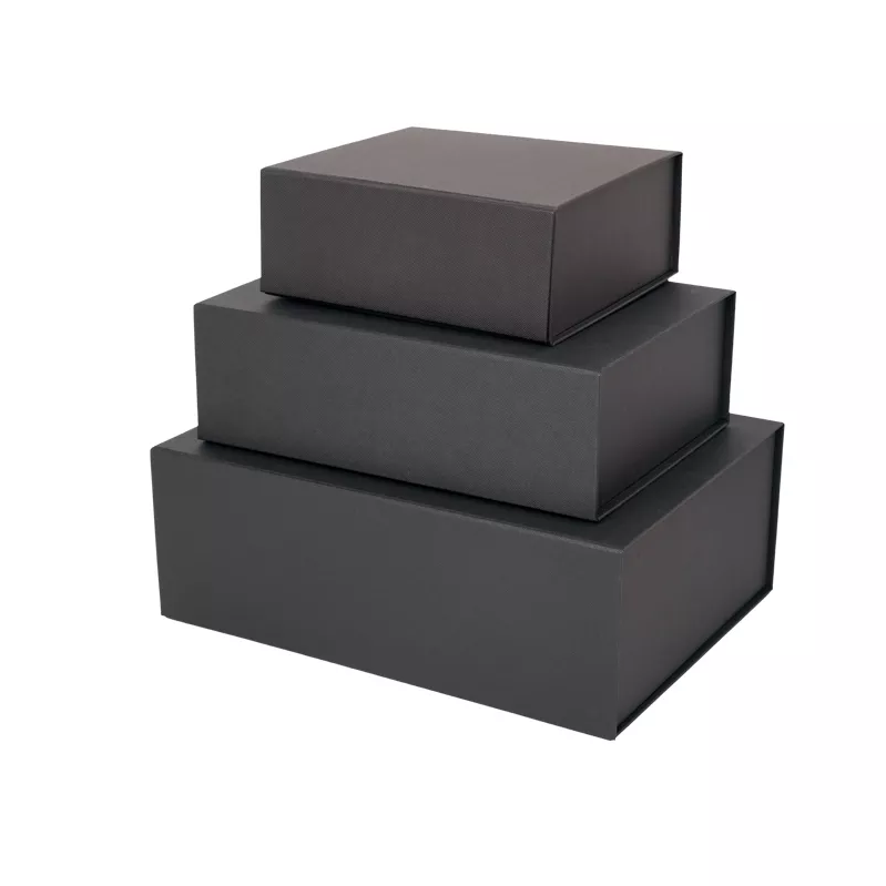 Caja de papel de cartón negro para regalo y caja cosmética con fábrica de cierre magnético plegable a granel al por mayor