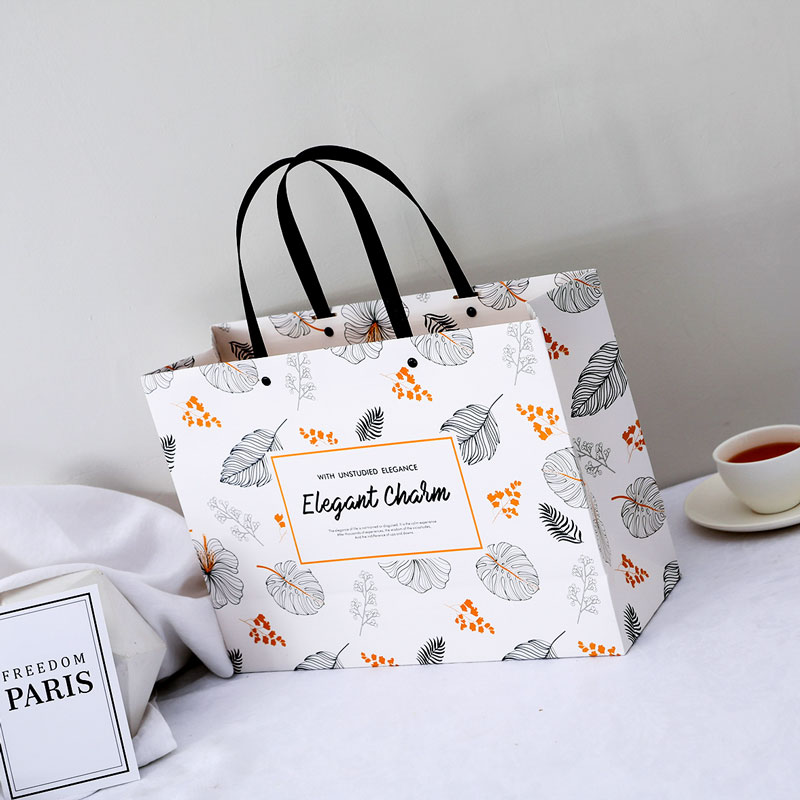 Lipack Fashion Luxury Flower Bolsa de papel con su logotipo para ir de compras