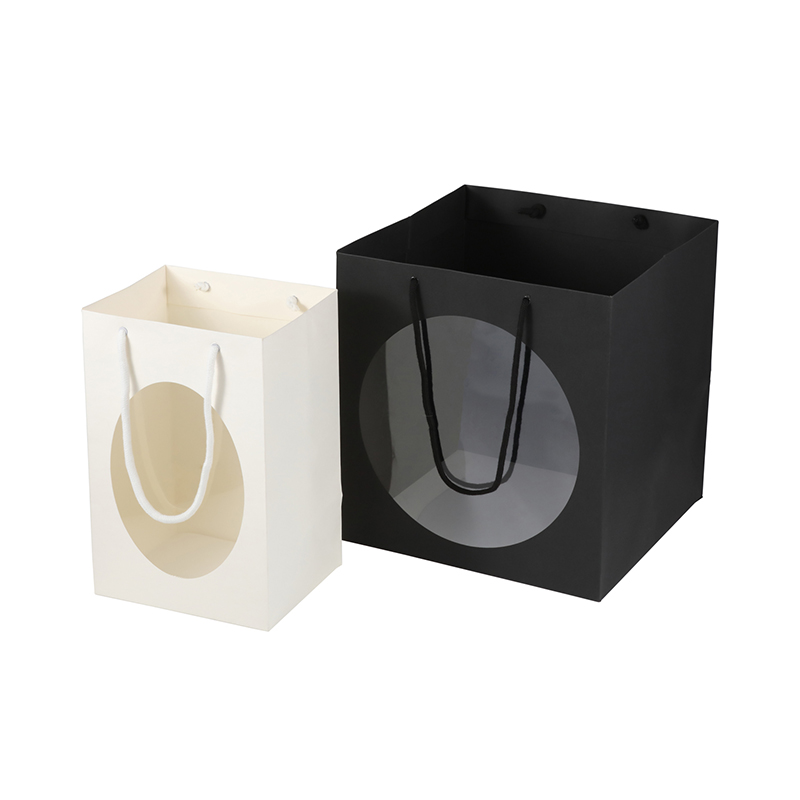 Bolsa de papel premium de diseño personalizado Lipack para regalo con ventana transparente