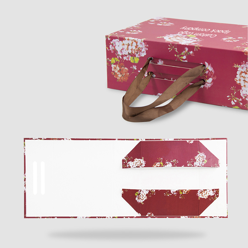 Caja de papel de cartón de lujo Lipack Art para cosméticos con asa