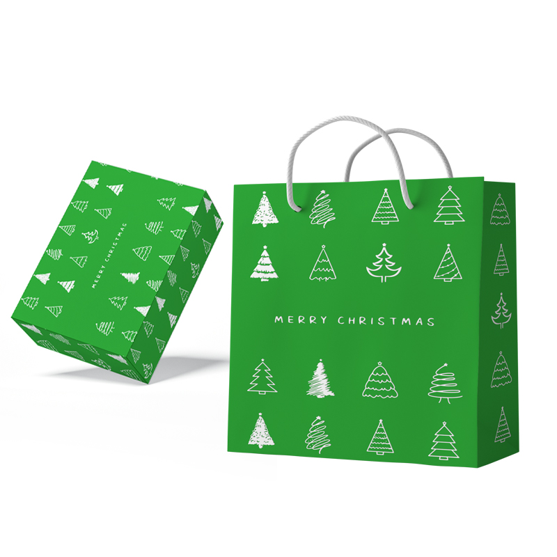Bolsas de papel personalizadas para la navidad Kraft Bag Bag al por mayor 