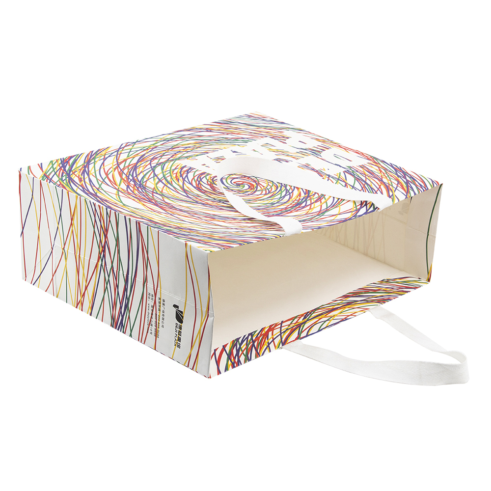 Bolsa de papel de lujo de moda Lipack con asa integrada para regalo