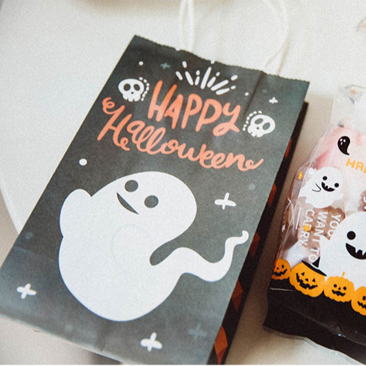 Lipack Beautiful Art Bolsa de Papel Kraft para Halloween con Asa