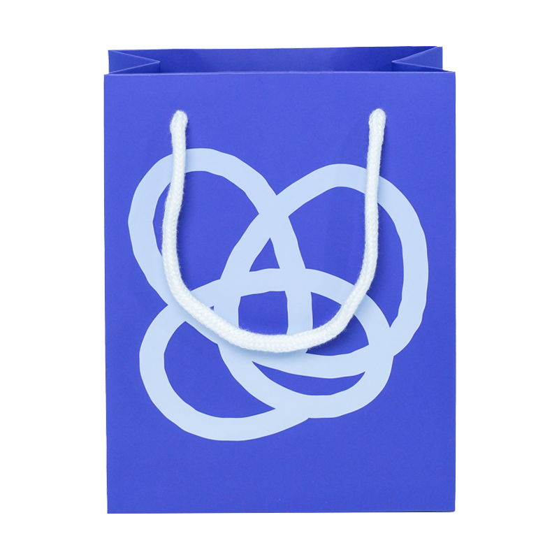 Bolsa de papel de lujo Lipack Rectangle Navy Bule con logotipo impreso para embalaje