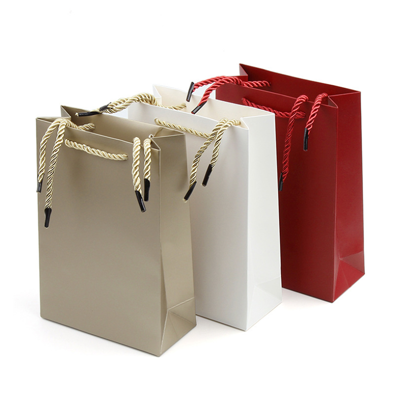 Bolsa de papel para joyería reutilizable de alta calidad Lipack con asas para embalaje