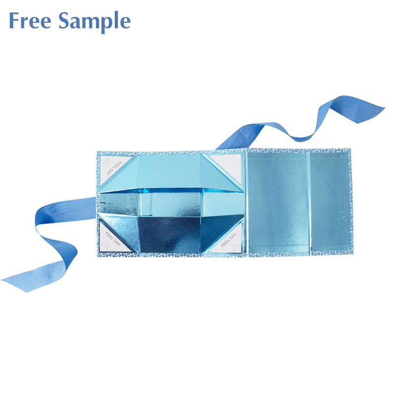 Caja de papel de cartón plegable de diseño personalizado Lipack con lazo de cinta para regalo