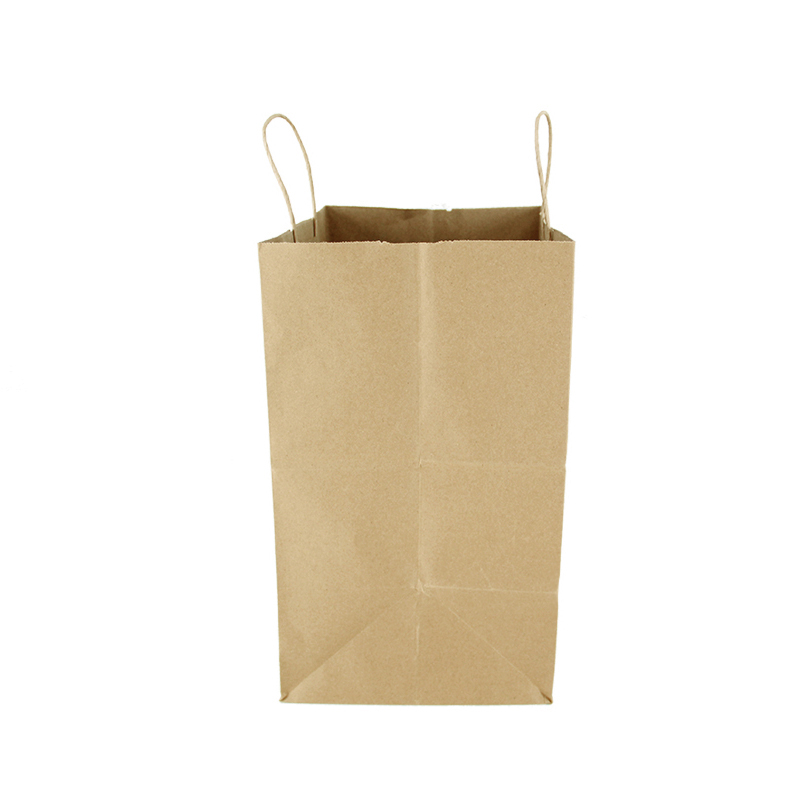 Lipack Eco-Friendly Kraft Brown Bolsa de papel para llevar con asa giratoria