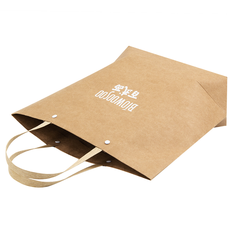 Bolsa de papel Kraft de lujo Lipack con asa plana para embalaje